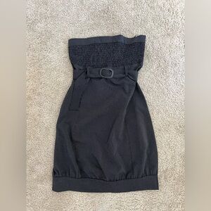Black Strapless Dress with Belt